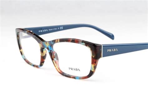 blue prada glasses frames|Prada semi rimless eyeglasses.